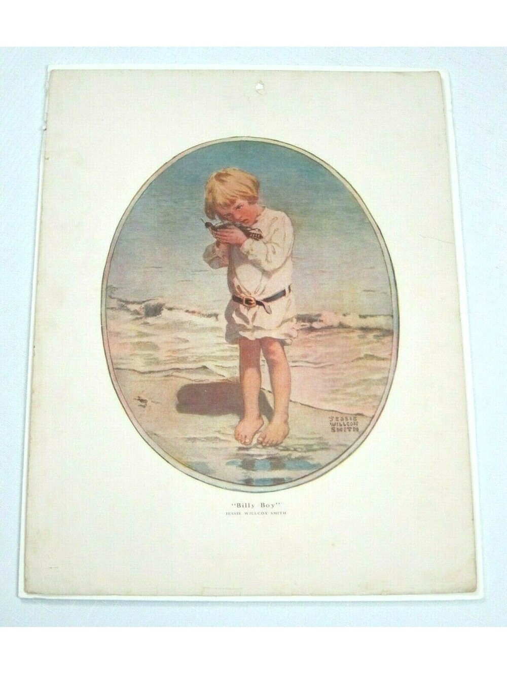 Antique 1914 Collier's Litho Art Print Billy Boy by Jessie Willcox Smith 15x12
